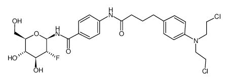 4-(4-{4-[bis(2-chloroethyl)amino]phenyl}butanoylamino)-N-(2-deoxy-2-fluoro-β-D-glucopyranosyl)benzamide Structure