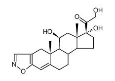 11β,17,21-trihydroxy-pregn-4-eno[2,3-d]isoxazol-20-one结构式