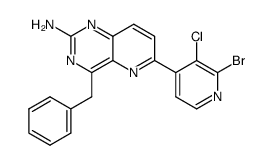 4-benzyl-6-(2-bromo-3-chloropyridin-4-yl)pyrido[3,2-d]pyrimidin-2-ylamine结构式