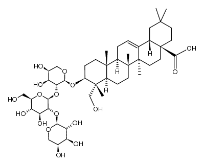 3-O-[α-L-arabinopyranosyl(1->2)-β-D-glucopyranosyl(1->2)-α-L-arabinopyranosyl] hederagenin结构式