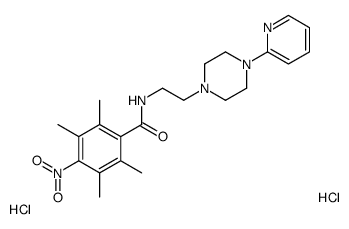 2,3,5,6-tetramethyl-4-nitro-N-[2-(4-pyridin-2-ylpiperazin-1-yl)ethyl]benzamide,dihydrochloride Structure