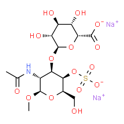 methyl 2-acetamido-2-deoxy-3-O-(alpha-idopyranosyluronic acid)-4-O-sulfo-beta-galactopyranoside structure