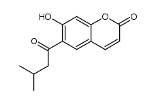 7-hydroxy-6-isovaleryl-coumarin结构式