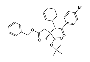 (S)-2-[(4-Bromo-benzoyl)-cyclohex-2-enyl-amino]-succinic acid 4-benzyl ester 1-tert-butyl ester结构式