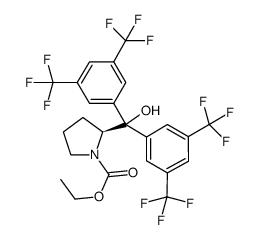 2-[bis(3,5-bis(trifluoromethyl)phenyl)hydroxymethyl]pyrrolidine-1-carboxylic acid ethyl ester结构式