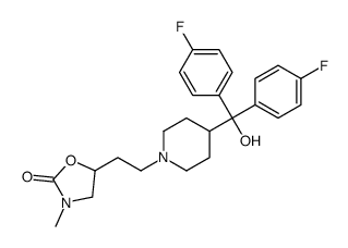 5-[2-[4-[bis(4-fluorophenyl)-hydroxymethyl]piperidin-1-yl]ethyl]-3-methyl-1,3-oxazolidin-2-one结构式