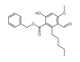 benzyl 3-formyl-6-hydroxy-4-methoxy-2-pentylbenzoate Structure