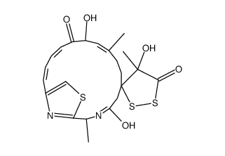 (2E,4Z,8E)-4',7-dihydroxy-4',9,16-trimethylspiro[18-thia-15,20-diazabicyclo[15.2.1]icosa-1(19),2,4,8,17(20)-pentaene-12,5'-dithiolane]-3',6,14-trione结构式