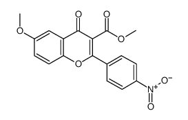 6-Methoxy-3-(methoxycarbonyl)-2-(4-nitrophenyl)-4H-benzopyran-4-one Structure