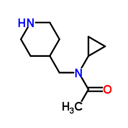 N-Cyclopropyl-N-(4-piperidinylmethyl)acetamide结构式