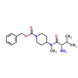 Benzyl 4-[methyl(L-valyl)amino]-1-piperidinecarboxylate结构式