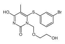 6-(3-bromophenyl)sulfanyl-1-(2-hydroxyethoxymethyl)-5-methylpyrimidine-2,4-dione Structure