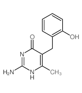 2-amino-5-[(2-hydroxyphenyl)methyl]-6-methyl-1H-pyrimidin-4-one结构式