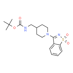 tert-Butyl ((1-(1,1-dioxidobenzo[d]isothiazol-3-yl)piperidin-4-yl)Methyl)carbaMate结构式