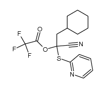 1-cyano-2-cyclohexyl-1-(pyridin-2-ylthio)ethyl 2,2,2-trifluoroacetate结构式