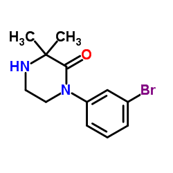 1-(3-Bromophenyl)-3,3-dimethyl-2-piperazinone Structure