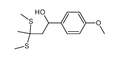 1-(4-methoxyphenyl)-3,3-bis(methylthio)butan-1-ol Structure