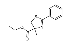 rac-ethyl 4-methyl-2-phenylthiazoline-4-carboxylate结构式