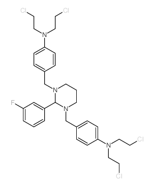 Benzenamine,4,4'-[[2-(3-fluorophenyl)dihydro-1,3(2H,4H)-pyrimidinediyl]bis(methylene)]bis[N,N-bis(2-chloroethyl)-(9CI)结构式
