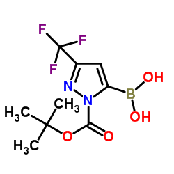 1-Boc-3-trifluoromethylpyrazole-5-boronic acid结构式