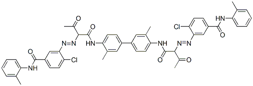 4,4'-Bis[2-[2-chloro-5-(o-methylphenylcarbamoyl)phenylazo]acetoacetylamino]-3,3'-dimethylbiphenyl Structure