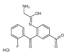 2-amino-2'-(o-fluorobenzoyl)-4'-nitroacetanilide hydrochloride structure