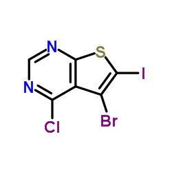 5-Bromo-4-chloro-6-iodothieno[2,3-d]pyrimidine structure