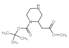 tert-Butyl 2-(2-methoxy-2-oxoethyl)piperazine-1-carboxylate structure