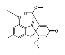 (-)-4,6'-Dimethoxy-6-methyl-3,4'-dioxospiro[benzofuran-2(3H),1'-[2,5]cyclohexadiene]-2'-carboxylic acid methyl ester结构式
