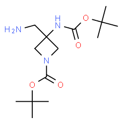 tert-butyl 3-(aminomethyl)-3-{[(tert-butoxy)carbonyl]amino}azetidine-1-carboxylate结构式