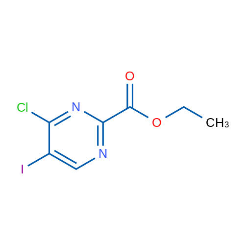 Ethyl 4-chloro-5-iodopyrimidine-2-carboxylate结构式