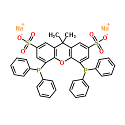 2,7-二磺基-4,5-双(二苯基膦)-9,9-二甲基氧杂蒽二钠盐结构式