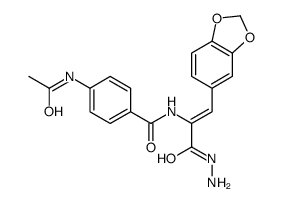 4-acetamido-N-[(Z)-1-(1,3-benzodioxol-5-yl)-3-hydrazinyl-3-oxoprop-1-en-2-yl]benzamide结构式