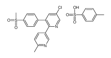 5-chloro-2-(6-methylpyridin-3-yl)-3-(4-methylsulfonylphenyl)pyridine,4-methylbenzenesulfonic acid结构式