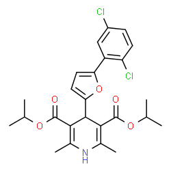 diisopropyl 4-[5-(2,5-dichlorophenyl)-2-furyl]-2,6-dimethyl-1,4-dihydro-3,5-pyridinedicarboxylate结构式