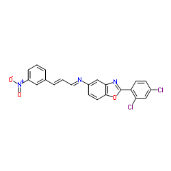 [2-(2,4-DICHLORO-PHENYL)-BENZOOXAZOL-5-YL]-[3-(3-NITRO-PHENYL)-ALLYLIDENE]-AMINE structure
