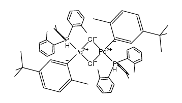 [Pd(P(o-tolyl)3)(2-Me-5-t-Bu-C6H3)(μ-Cl)]2结构式