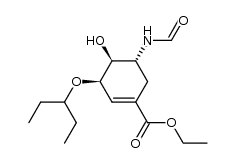 ethyl (3R,4S,5R)-5-N-formylamino-3-(1-ethylpropoxy)-4-hydroxy-1-cyclohexene-1-carboxylate结构式