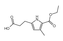 5-(2-carboxy-ethyl)-3-methyl-1H-pyrrole-2-carboxylic acid ethyl ester结构式