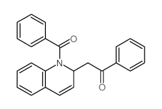 2-(1-benzoyl-1,2-dihydro-2-quinolinyl)-1-phenylethanone结构式