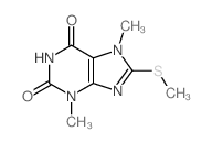 1H-Purine-2,6-dione,3,7-dihydro-3,7-dimethyl-8-(methylthio)- Structure