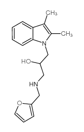 1-(2,3-DIMETHYL-INDOL-1-YL)-3-[(FURAN-2-YLMETHYL)-AMINO]-PROPAN-2-OL structure