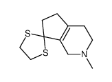 2-methyl-1,2,3,4,5,6-hexahydrospiro[cyclopenta[c]pyridine-7,2'-[1,3]dithiolane]结构式