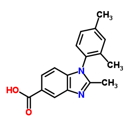 1-(2,4-Dimethylphenyl)-2-methyl-1H-benzimidazole-5-carboxylic acid结构式