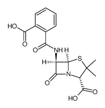 6β-(2-carboxy-benzoylamino)-penicillanic acid结构式
