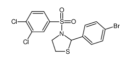 2-(4-Bromophenyl)-3-[(3,4-dichlorophenyl)sulfonyl]-1,3-thiazolidi ne Structure