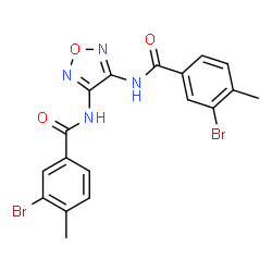 N,N'-1,2,5-Oxadiazole-3,4-diylbis(3-bromo-4-methylbenzamide)结构式