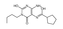 Cyclopentanecarboxamide,N-(4-amino-1-butyl-1,2,3,6-tetrahydro-2,6-dioxo-5-pyrimidinyl)- Structure