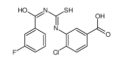 4-CHLORO-3-[[[(3-FLUOROBENZOYL)AMINO]THIOXOMETHYL]AMINO]-BENZOIC ACID结构式