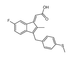 [6-Fluoro-2-methyl-3-(4-methylsulfanyl-benzyl)-inden-(1Z)-ylidene]-acetic acid Structure